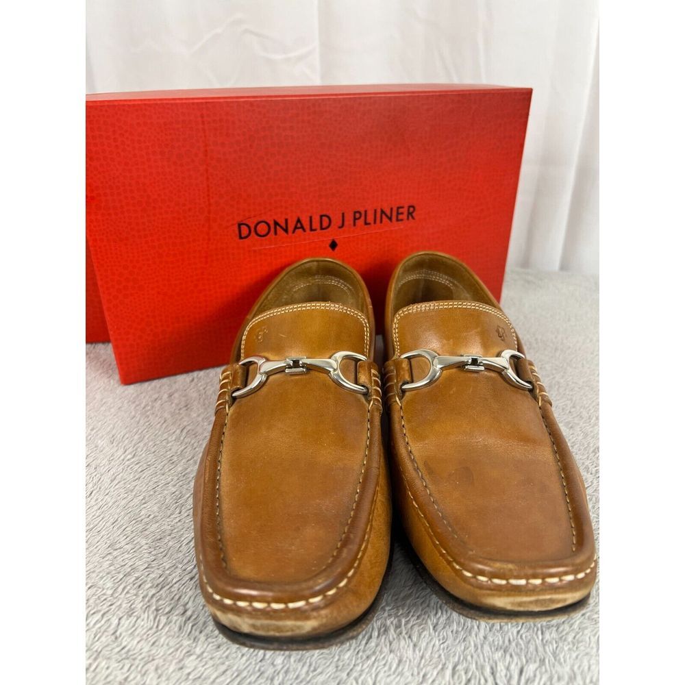 Donald J. Pliner Brown Leather Loafers